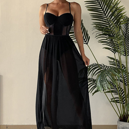 Damen Transparente Sommerkleid EB