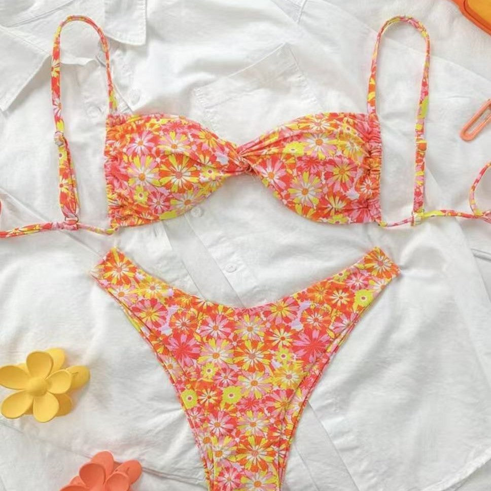 Damen Triangel-Bikini mit floralem Design EB