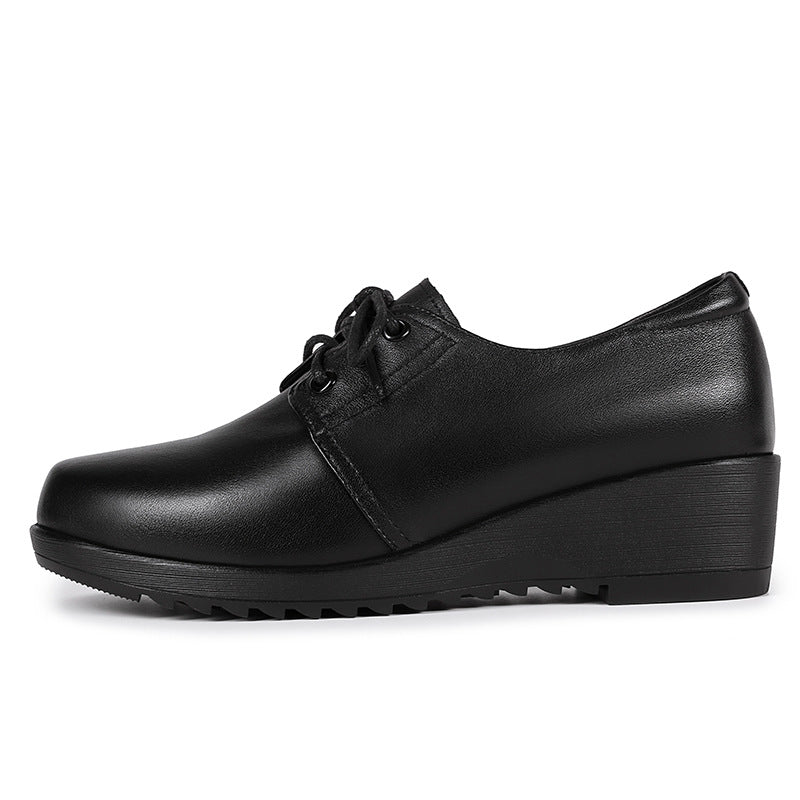 Damen Schnürschuhe mit robustem Blockabsatz und eleganter Oberflächenstruktur EB