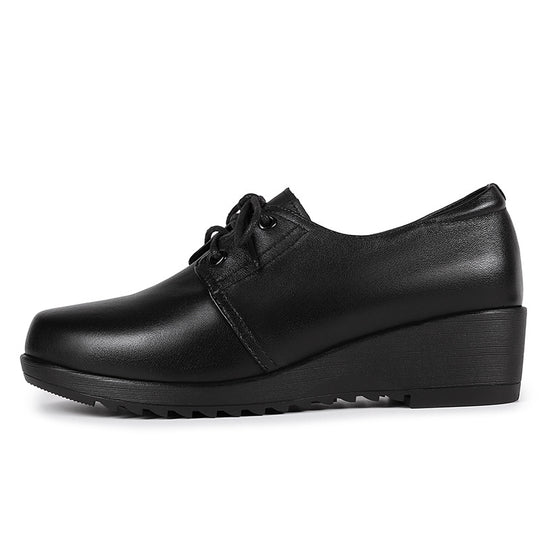 Damen Schnürschuhe mit robustem Blockabsatz und eleganter Oberflächenstruktur EB