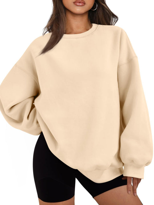 Damen nan Boxy-Crewneck-Sweat mit extraweiter Passform, Raglanärmeln und weichem Fleece-Innenfutter EB