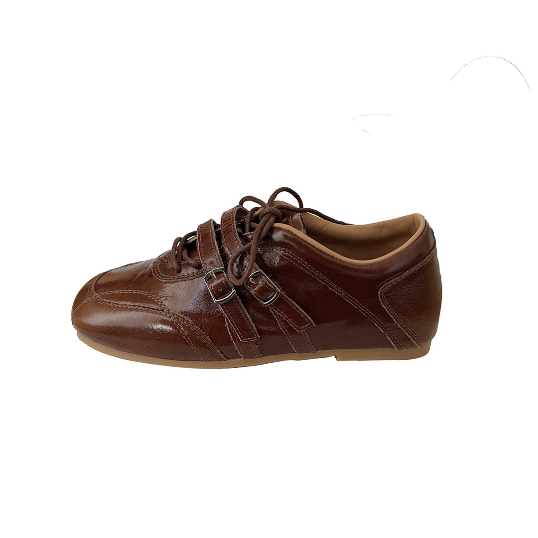 Damen Elegante Freizeitschuhe aus hochwertigem Leder mit modischem Schnürsystem EB