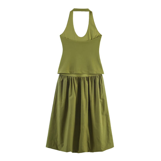 Damen Freizeit Set mit Neckholder und weitem Rock EB