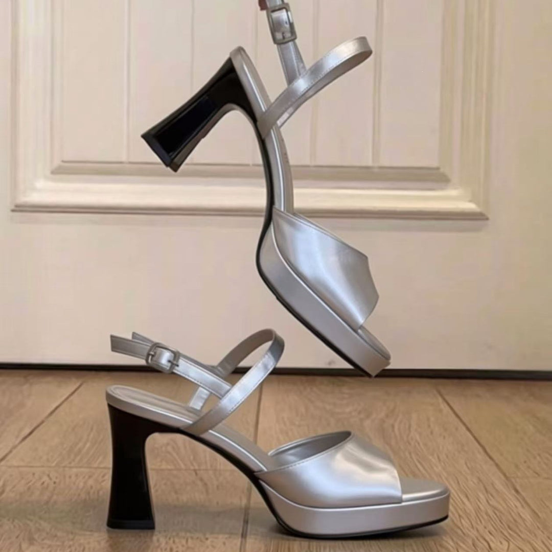 Damen elegante Sandalen mit modischem Absatz EB