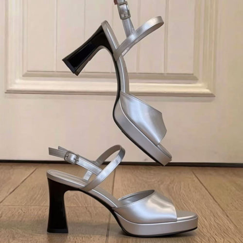 Damen elegante Sandalen mit modischem Absatz EB