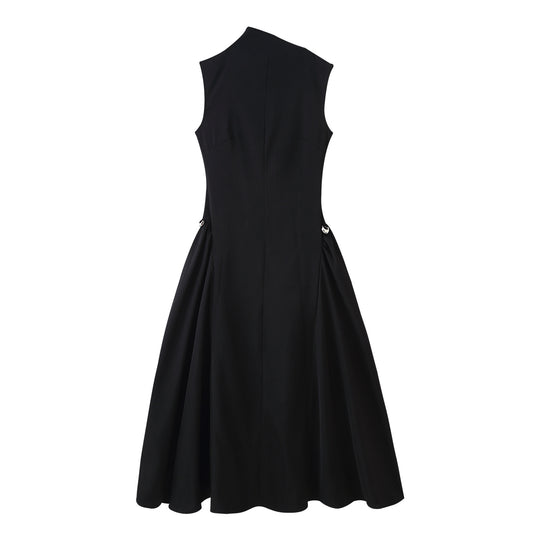 Damen ärmelloses Abendkleid mit asymmetrischem Schnitt und elegantem Fall EB