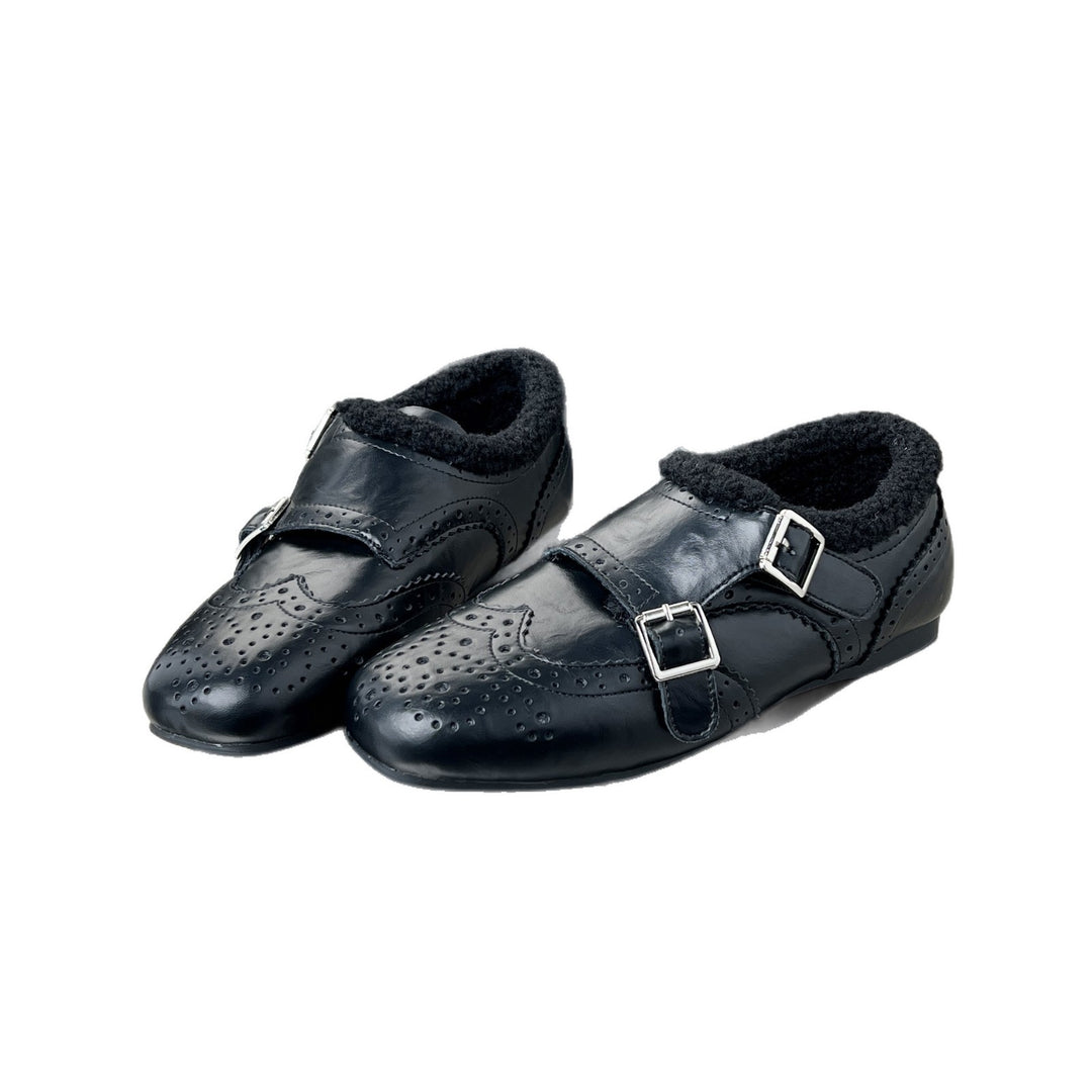 Damen elegante Mokassins mit modischen Schnallen und weichem Innenfutter EB