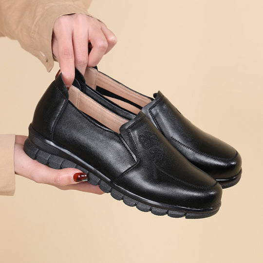 Damen Bequeme Mokassins mit elastischem Einstieg und zartem Blumenmuster EB