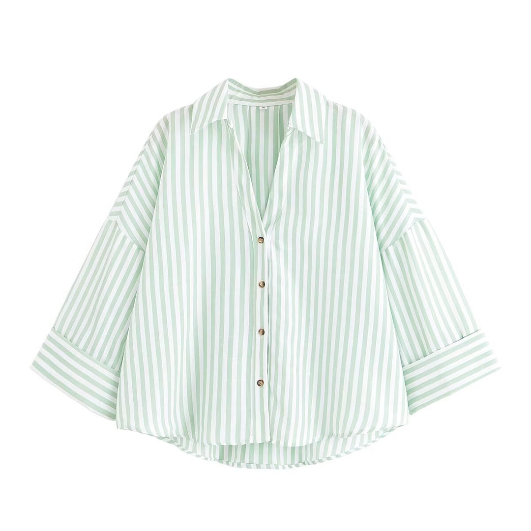 Damen Hemdblusenshirt mit lässigem Schnitt und eleganten 3/4-Ärmeln EB
