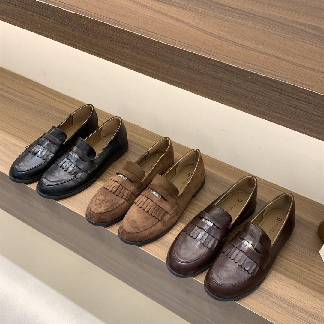 Damen elegante Mokassins mit modischem Quasten-Design EB