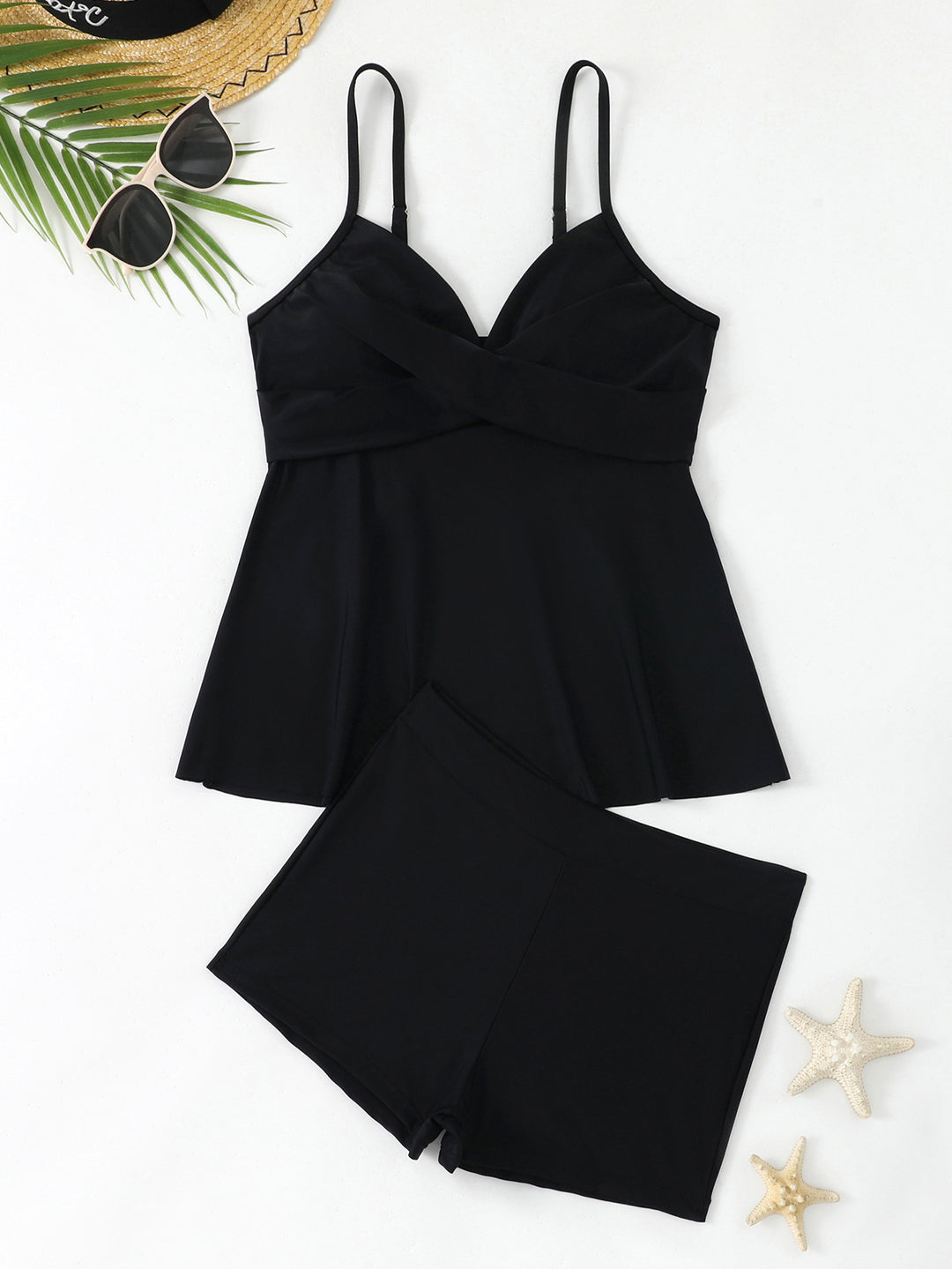 Damen Tankini-Set mit Polka-Dot-Muster und komfortablen Shorts EB