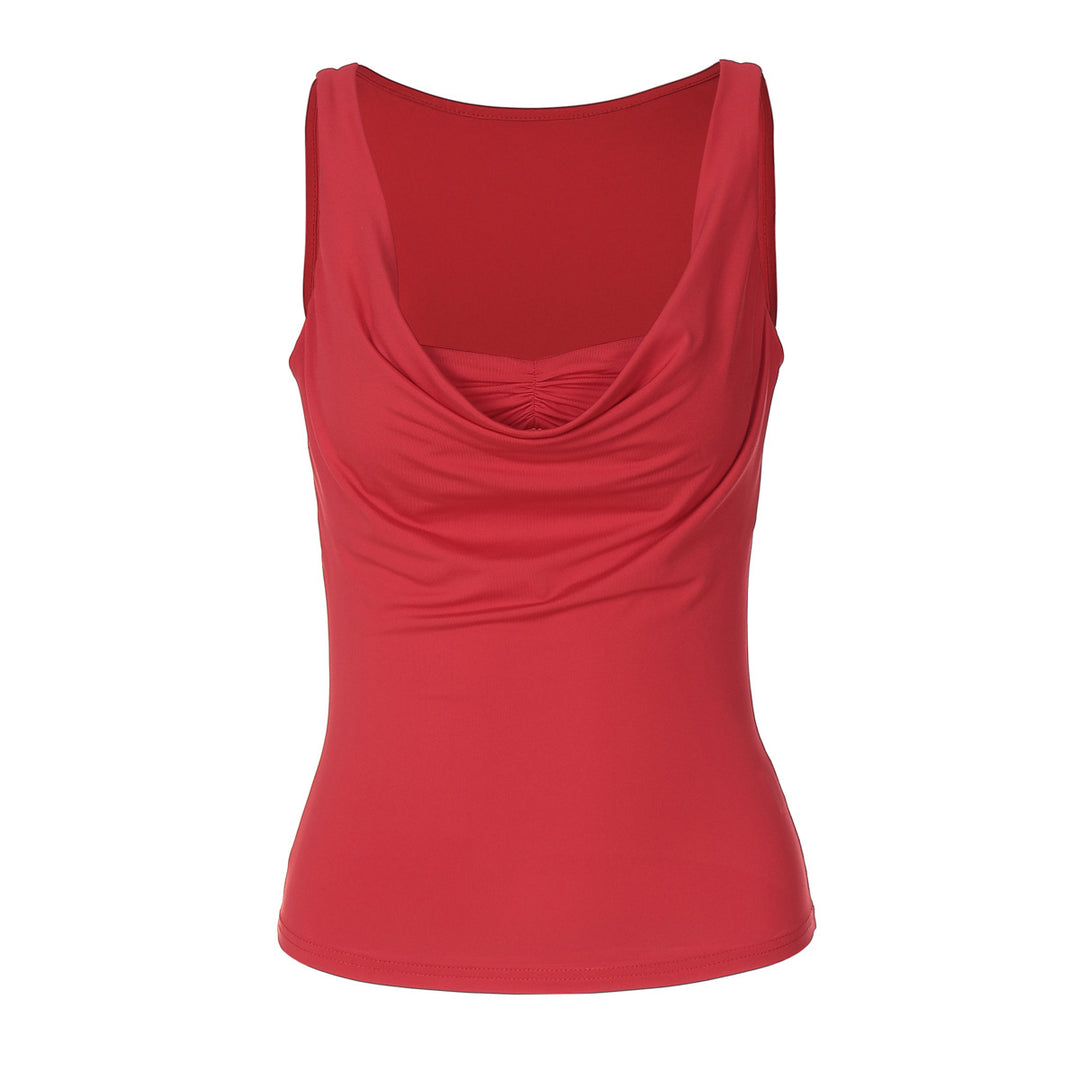 Damen Figurbetontes Tank-Top mit geschmackvollem Drapierungselement EB