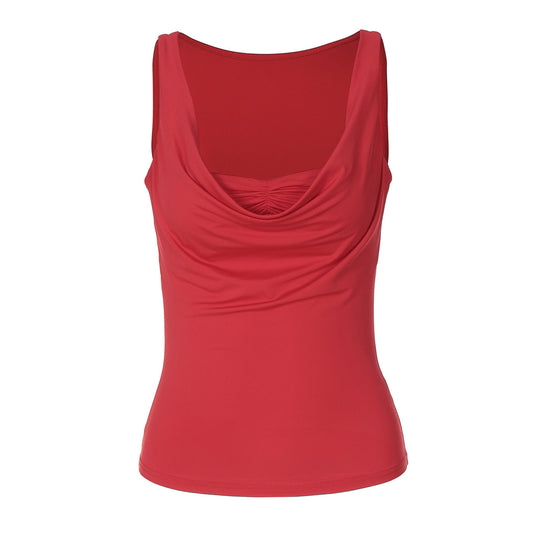 Damen Figurbetontes Tank-Top mit geschmackvollem Drapierungselement EB
