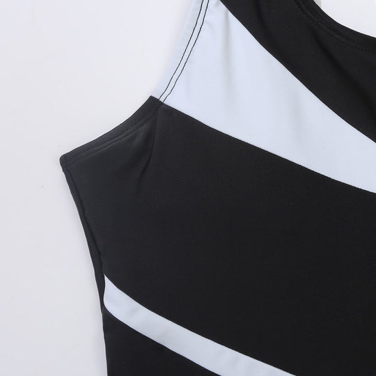 Damen Einteiliger Badeanzug mit stilvollem Farbblock-Design und figurförderndem Schnitt EB
