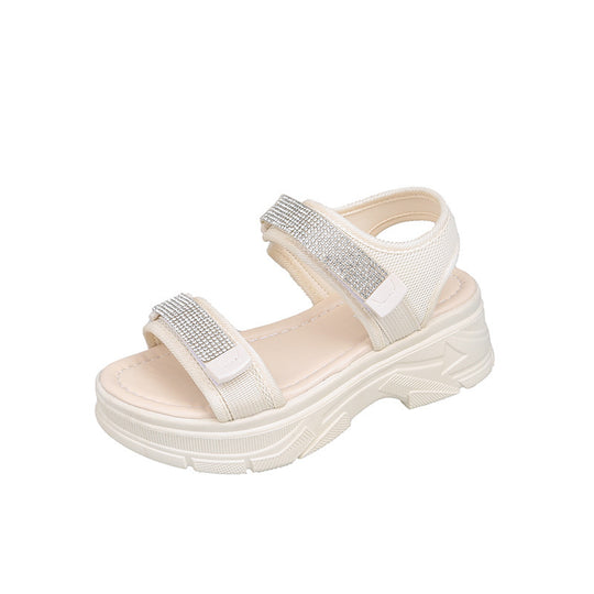 Damen Sandalen mit elegantem Riemen und glitzernden Akzenten EB