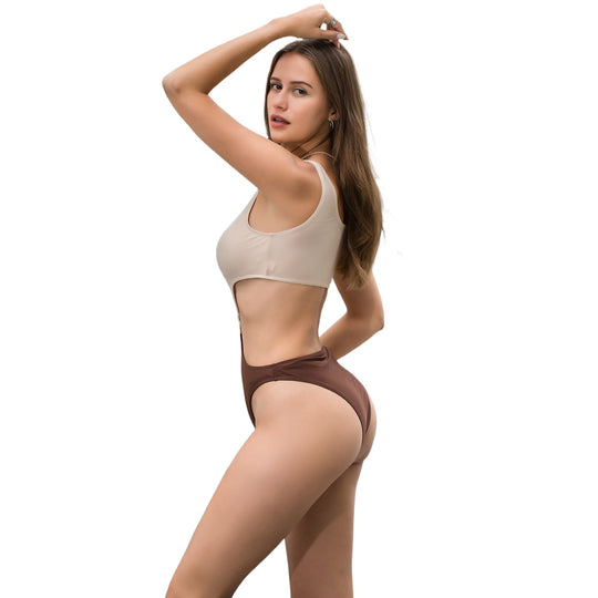 Damen Einteiler Badeanzug mit innovativem Cut-Out und schickem Ringdetail EB