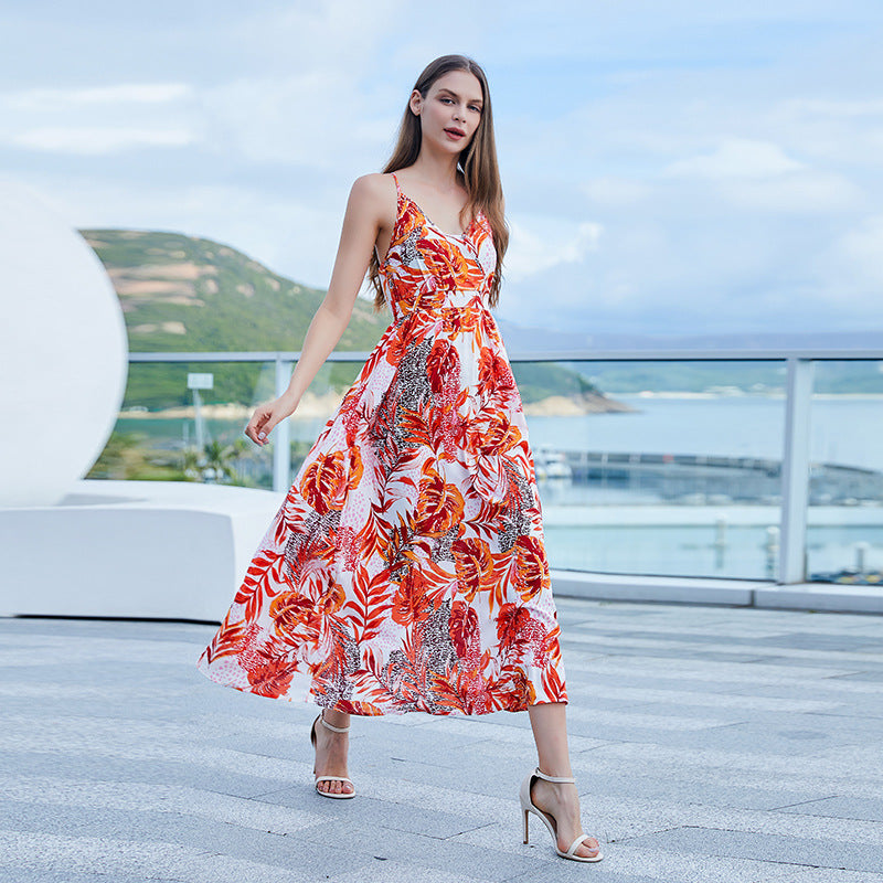 Damen Maxikleid mit elegantem floralem Schnitt EB