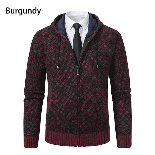 Herren modische Sweatjacke mit Kapuze und elegantem Muster EB