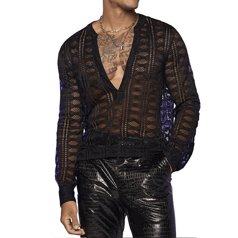 Damen Transparente Langarmbluse aus leichtem Material EB