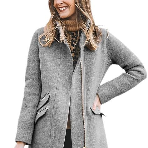 Damen modischer Wollmantel mit asymmetrischem Schnitt EB