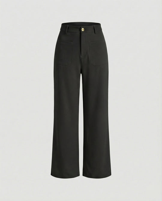 Damen Weite Stoffhose Damen mit Taschen