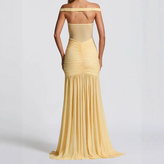 Damen Elegantes Maxi-Kleid mit Figurbetonendem Design EB