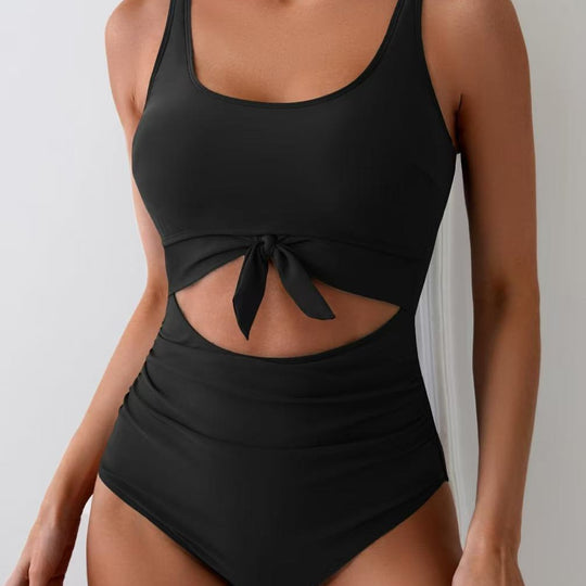 Damen Bikini-Set mit hohem Bund und modischem Knoten-Detail EB