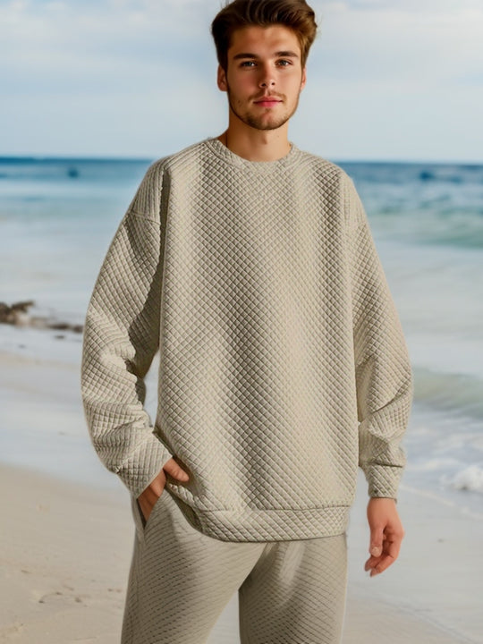 Herren Oversized Sweatshirt mit strukturiertem Design und praktischen Seitentaschen EB