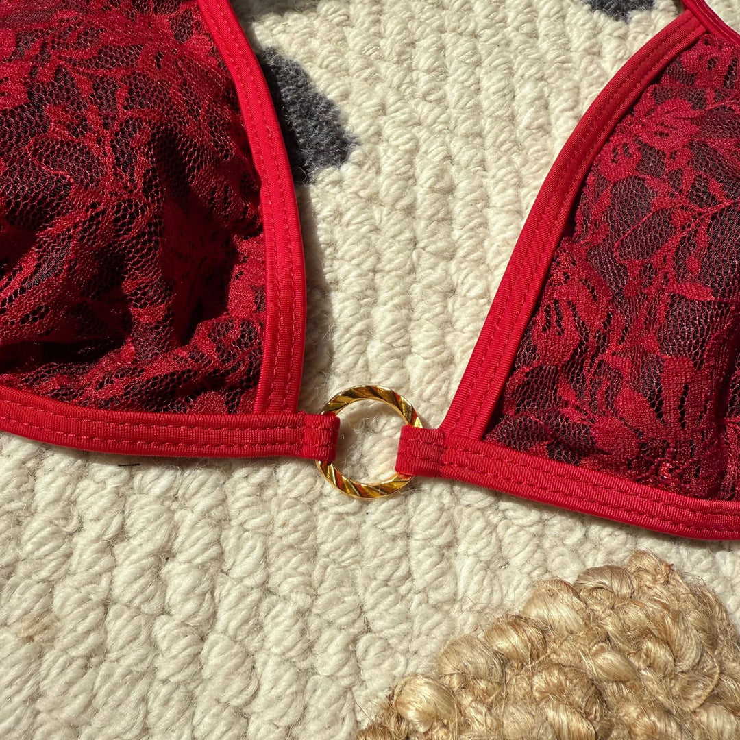 Damen raffinierter Spitzen-Bikini EB