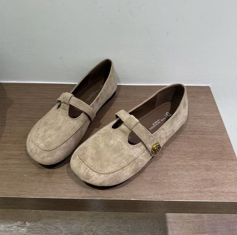 Damen Ballerinas mit modischem Riemchen und eleganter Schnallenverzierung EB