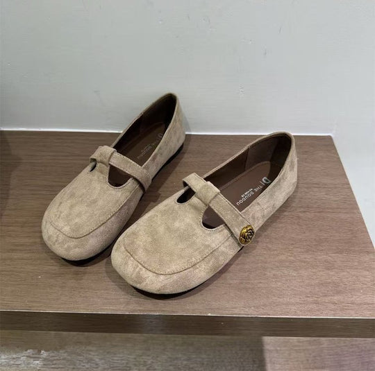 Damen Ballerinas mit modischem Riemchen und eleganter Schnallenverzierung EB