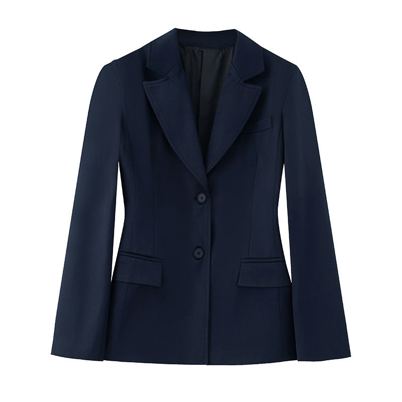 Damen nan taillierter Einreiher-Blazer mit Reverskragen, zweiknopf-Verschluss und Pattentaschen EB