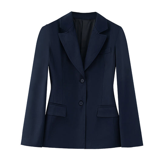 Damen nan taillierter Einreiher-Blazer mit Reverskragen, zweiknopf-Verschluss und Pattentaschen EB