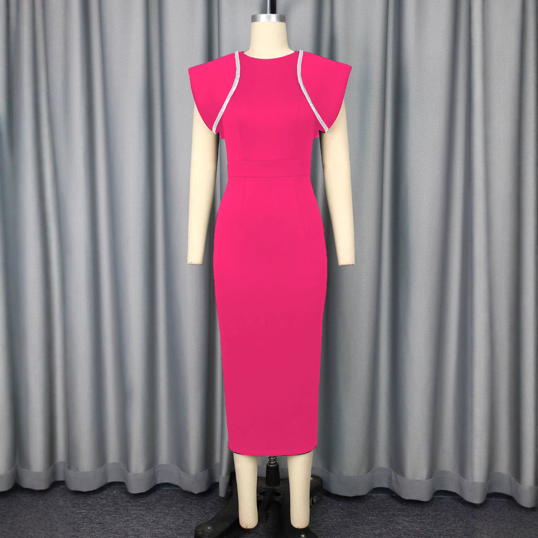 Damen Figurbetontes Kleid mit dekorativem Rüschen-Design EB