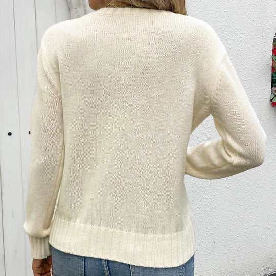 Damen Strickpullover mit raffiniertem Wellenmuster sowie hoher Flexibilität EB