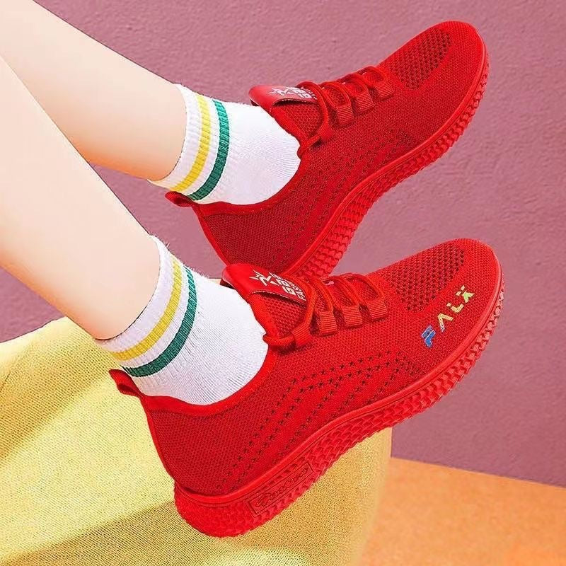 Damen Atmungsaktive Freizeit-Sneaker mit flexiblem Strick-Obermaterial EB