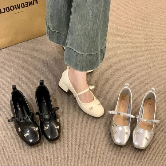 Damen elegante Ballerinas mit modischem Schleifendetail EB