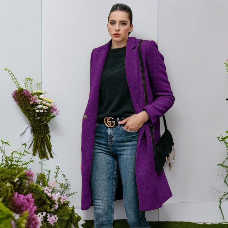 Damen elegante und bequeme Wollmantel EB