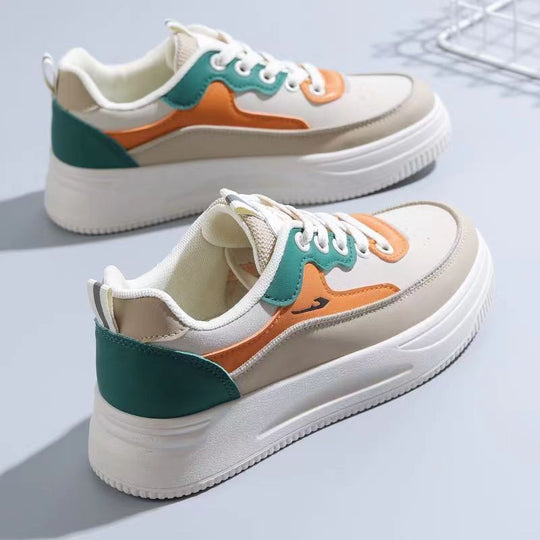Damen Plattform Sneakers mit atmungsaktiver Obermaterialstruktur und rutschfester Sohle EB