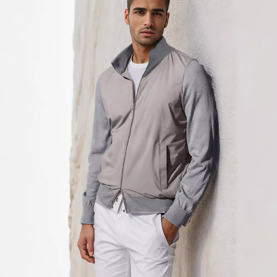 Herren lässige Sommerjacke im minimalistischen Design mit praktischen Reißverschlusstaschen EB
