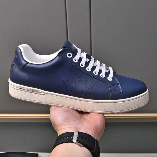 Damen Leder Sneakers mit atmungsaktivem Innenfutter und rutschfester Sohle EB