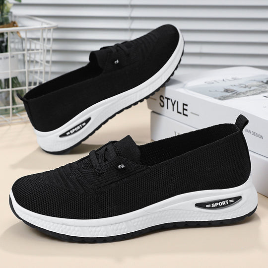 Damen Komfortable und elegante Slip-On Sneakers mit atmungsaktivem Gewebe EB