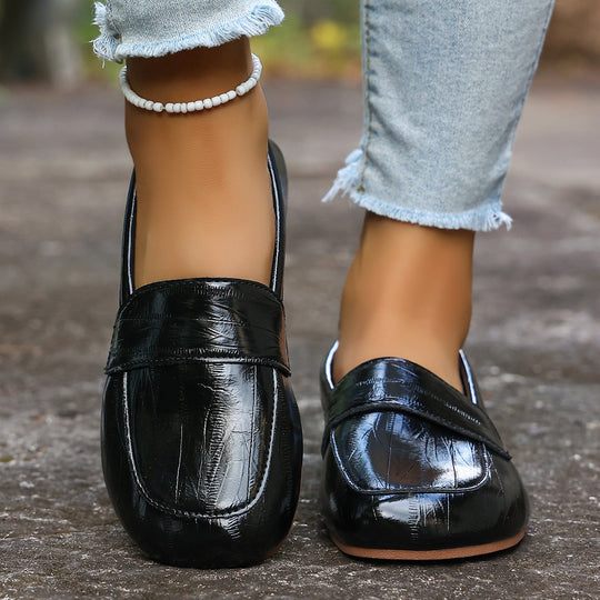 Damen Mokassin-Loafers mit modischer Oberflächenstruktur und weichem Fußbett EB