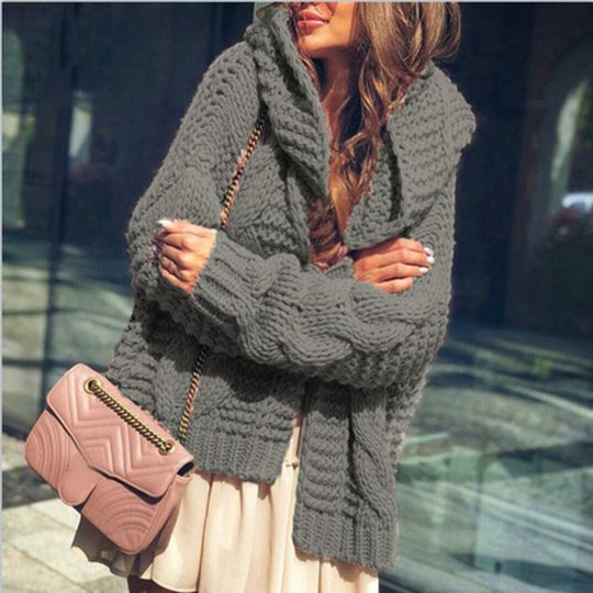 Damen Grobstrickjacke mit oversized Passform und voluminösen Ärmeln EB