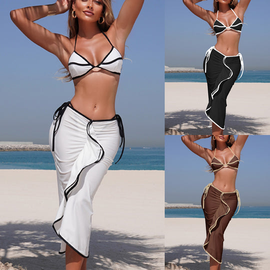 Damen Set bestehend aus Bikini und offenem Rock EB