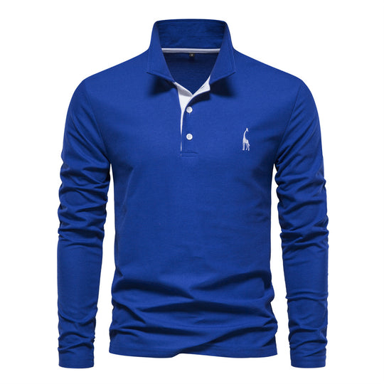 Herren Langarm Poloshirt mit modernem Kragen und atmungsaktiver Baumwollqualität EB