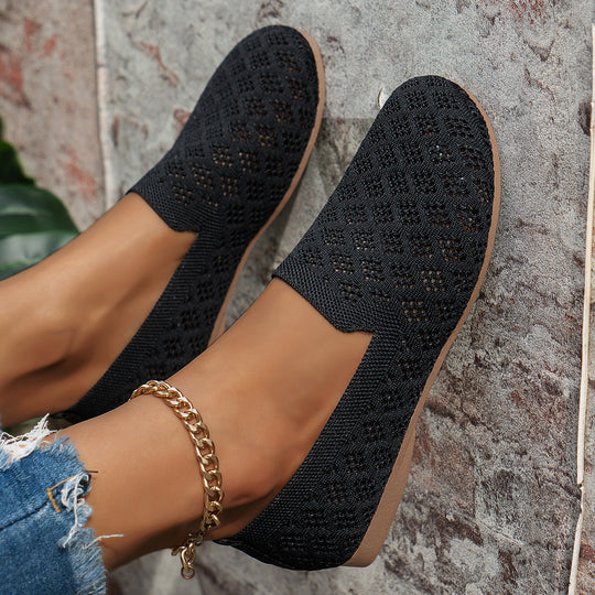 Damen Atmungsaktive Slip-On Ballerinas mit perforiertem Obermaterial EB