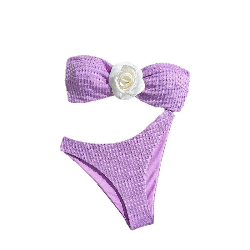 Damen Bandeau-Bikini mit floralem Detail EB