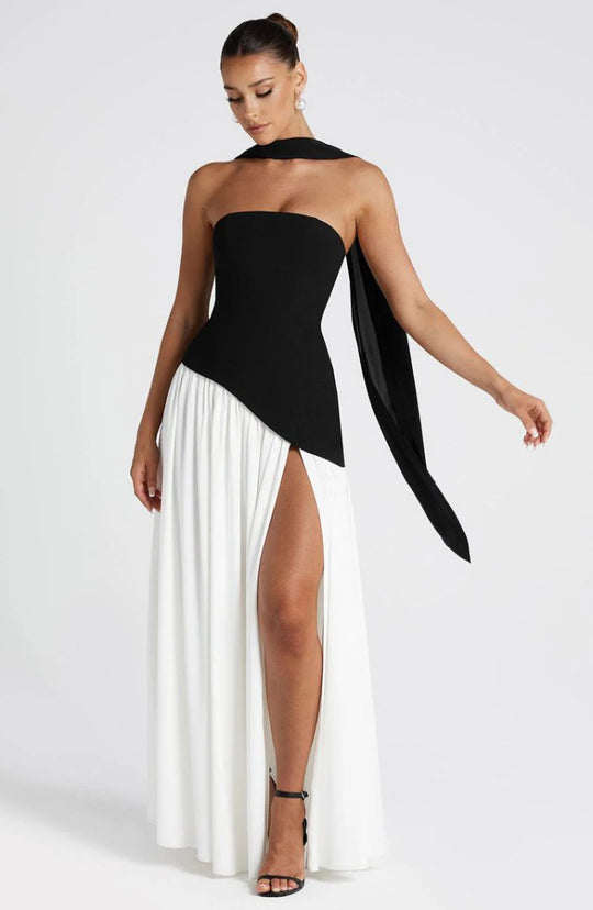 Damen Hochwertiges Abendkleid mit asymmetrischem Schnitt und elegantem Schlitz EB