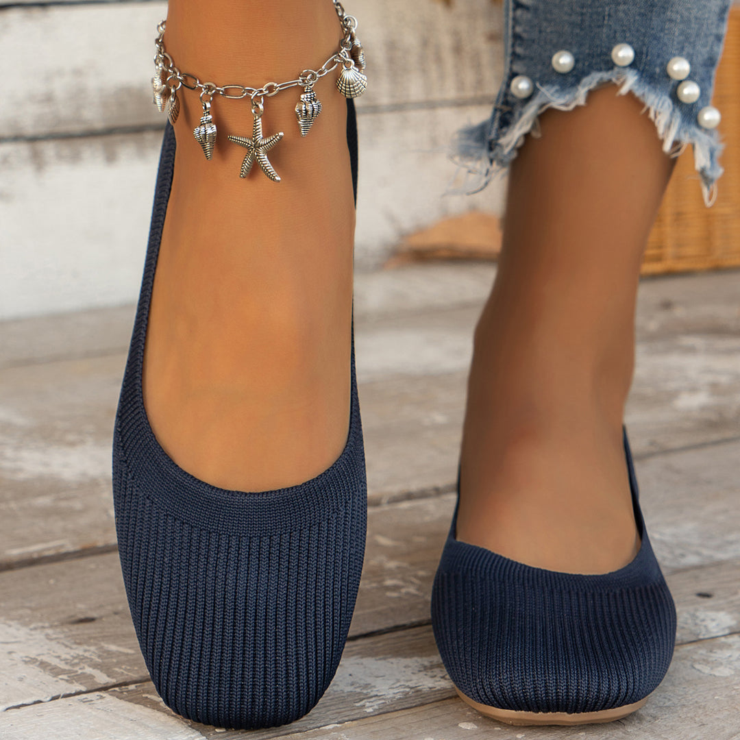 Damen Stylish und bequeme Ballerinas mit elastischem Obermaterial EB